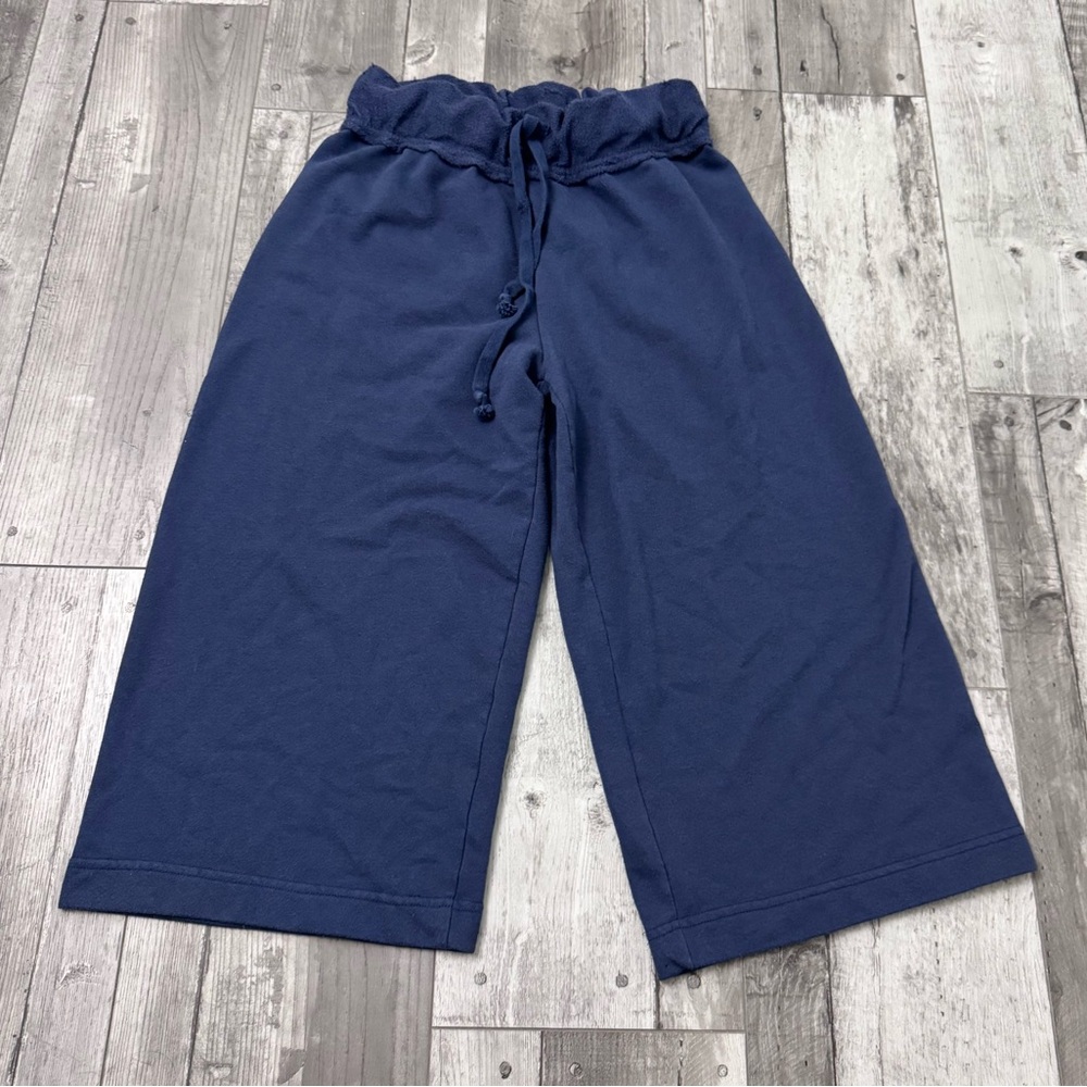 FP beach M Navy Wide-Leg Drawstring Pants